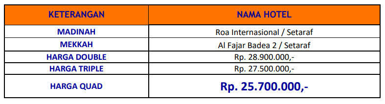 harga paket umrah